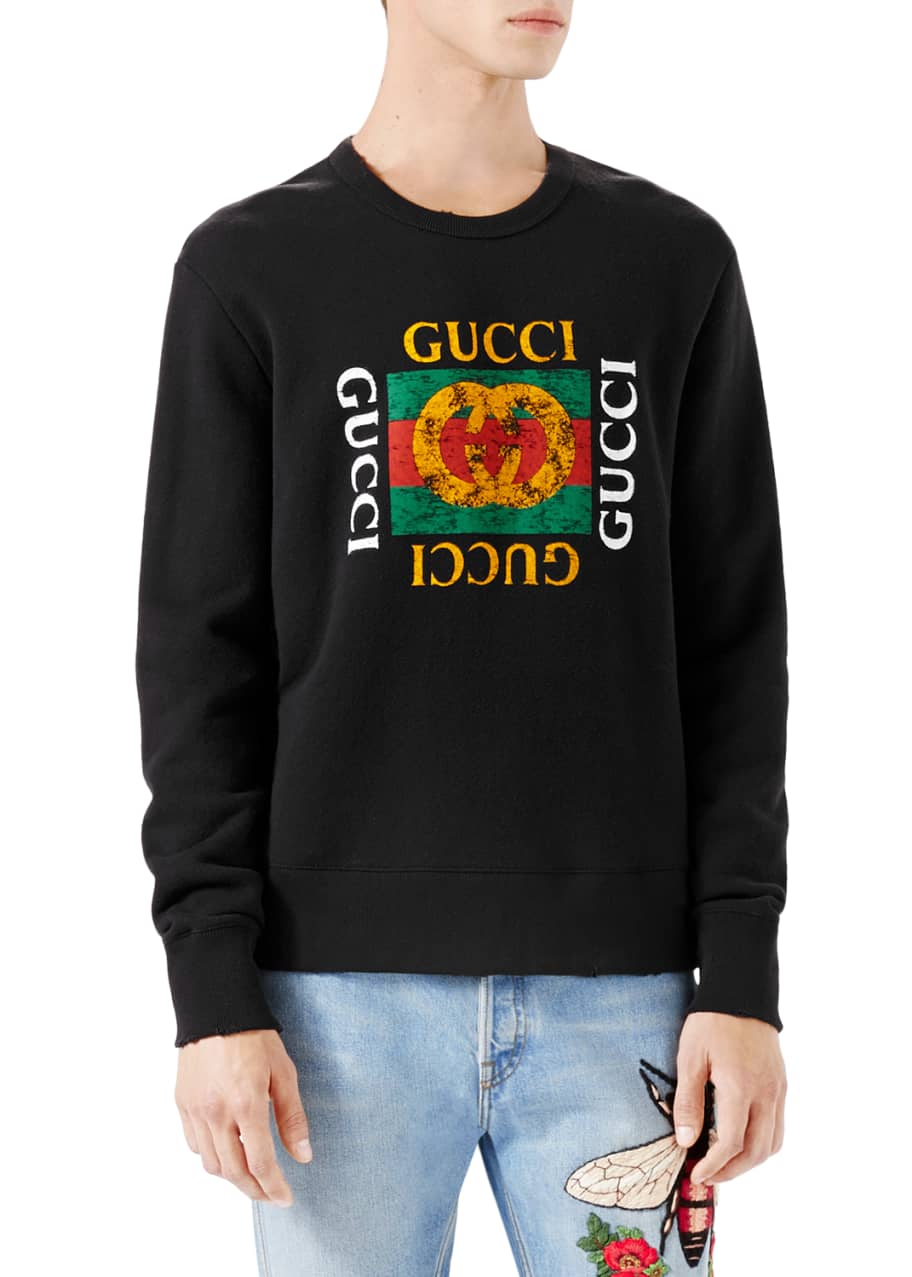 overflade middag Begrænse Gucci Logo Cotton Sweatshirt, Black - Bergdorf Goodman