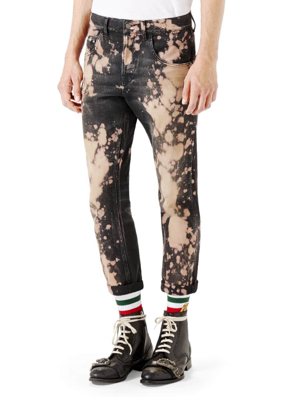 gucci bleached jeans