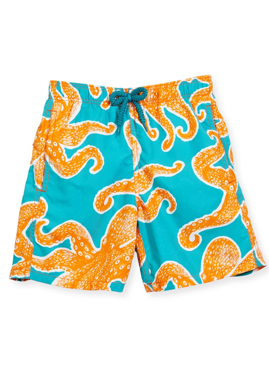 Vilebrequin Jim Octopus Printed Swim Trunks Blue Orange Boys 2