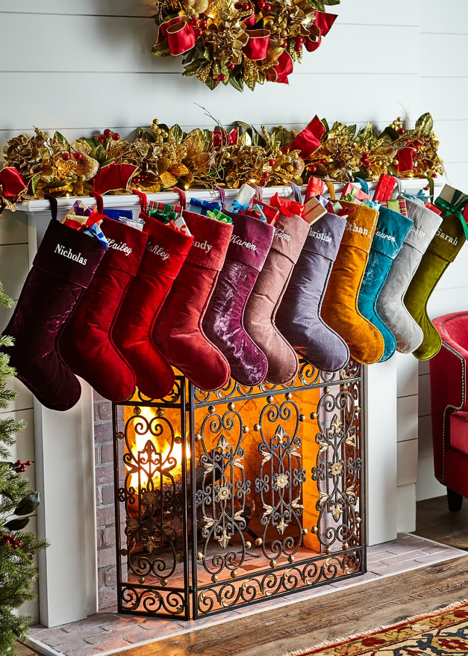 Velvet christmas stocking cheap