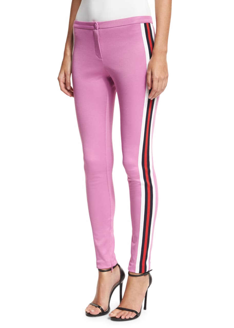 Shop GUCCI Embroidered Jersey Stirrup Leggings by runway_catalog