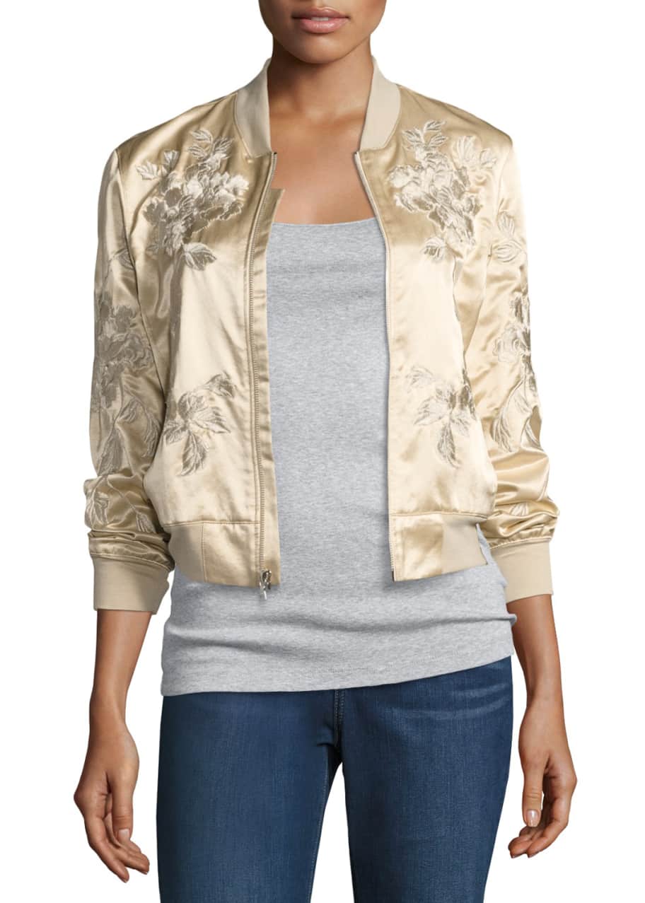 Satin floral jacket cheap