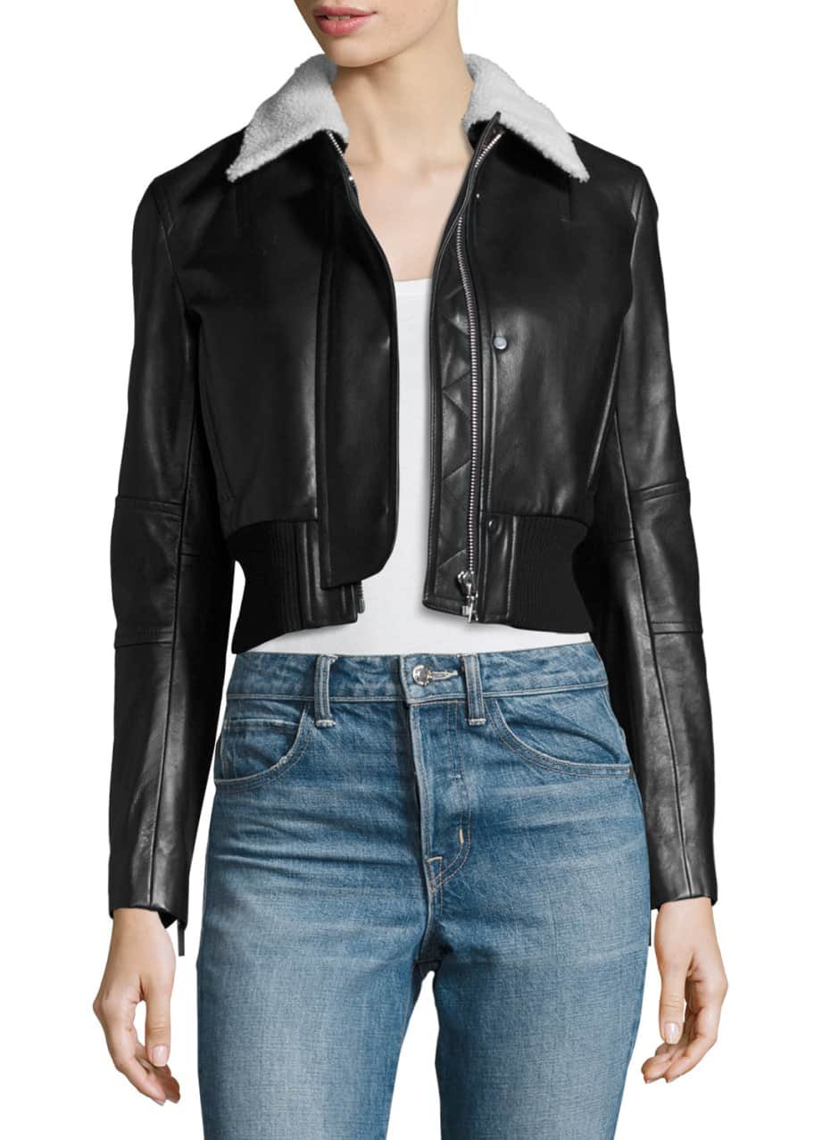 Helmut lang lamb new arrivals leather biker jacket