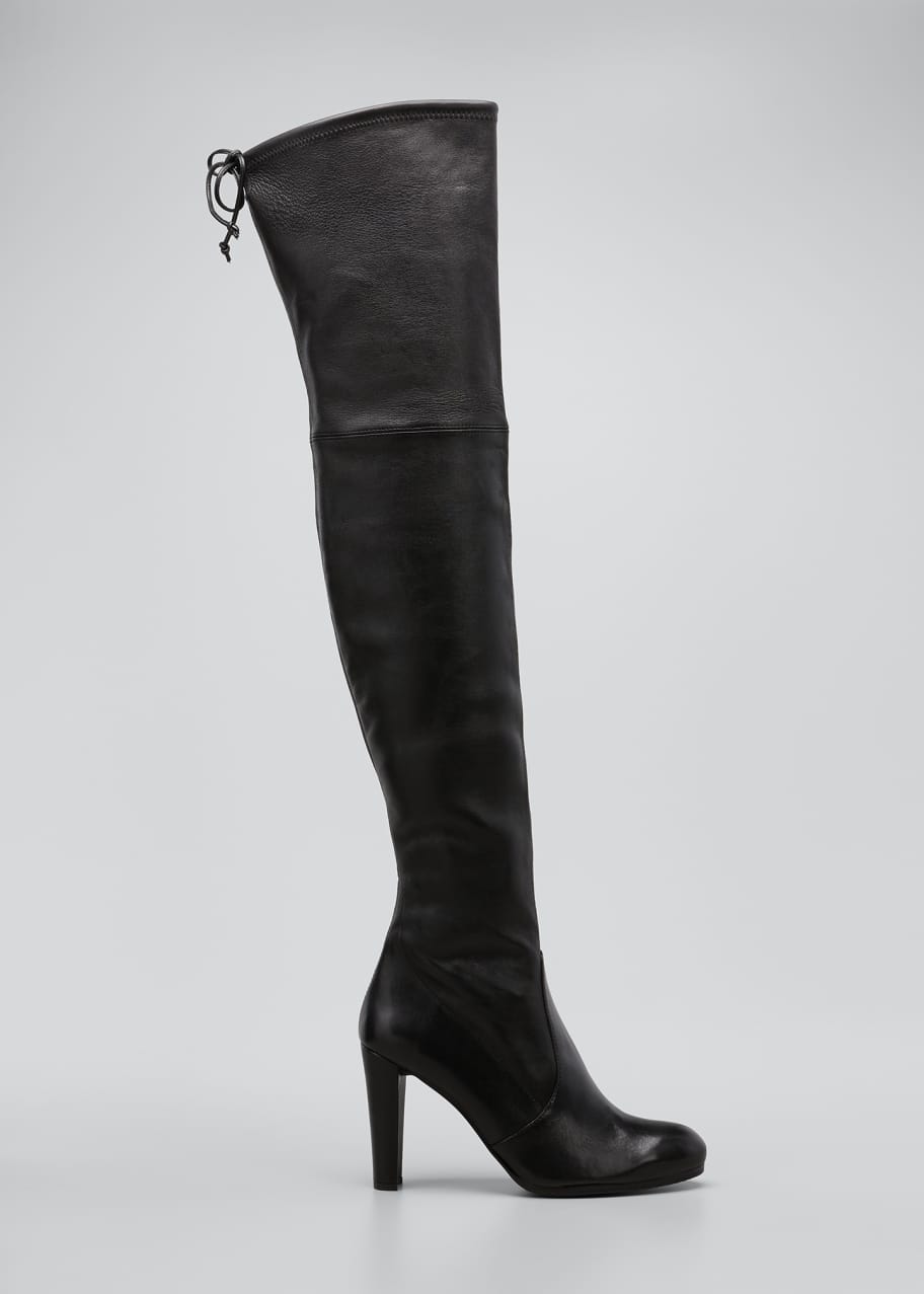 Stuart Weitzman Highland Leather Over-The-Knee Boot, Black - Bergdorf ...