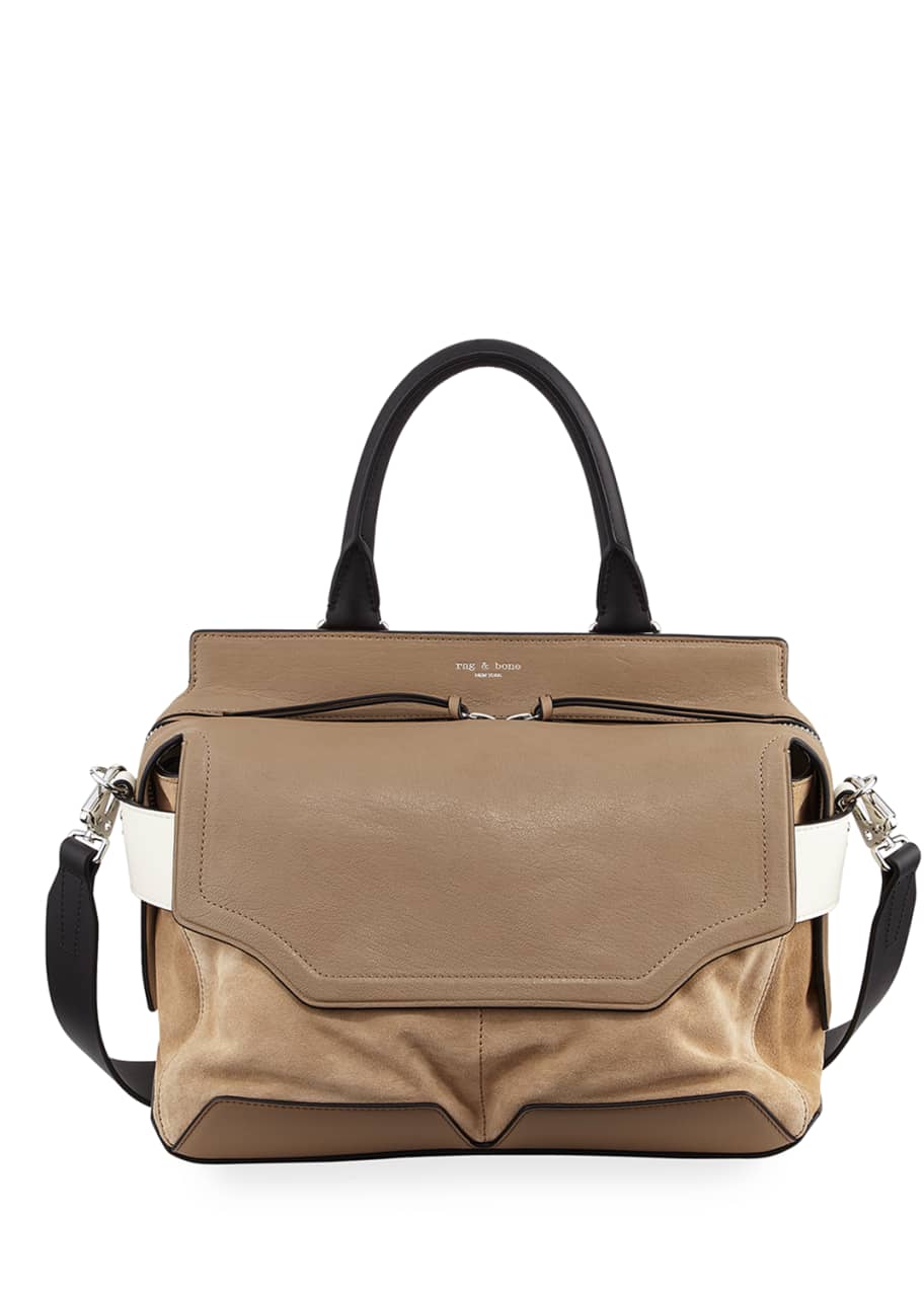 Rag Bone Pilot Suede Leather Satchel Bag Brown Bergdorf Goodman