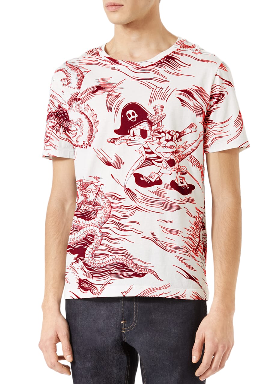 Gucci Donald Duck Toile T Shirt Red Bergdorf Goodman