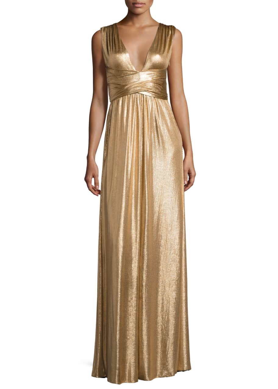 Halston heritage metallic dress cheap