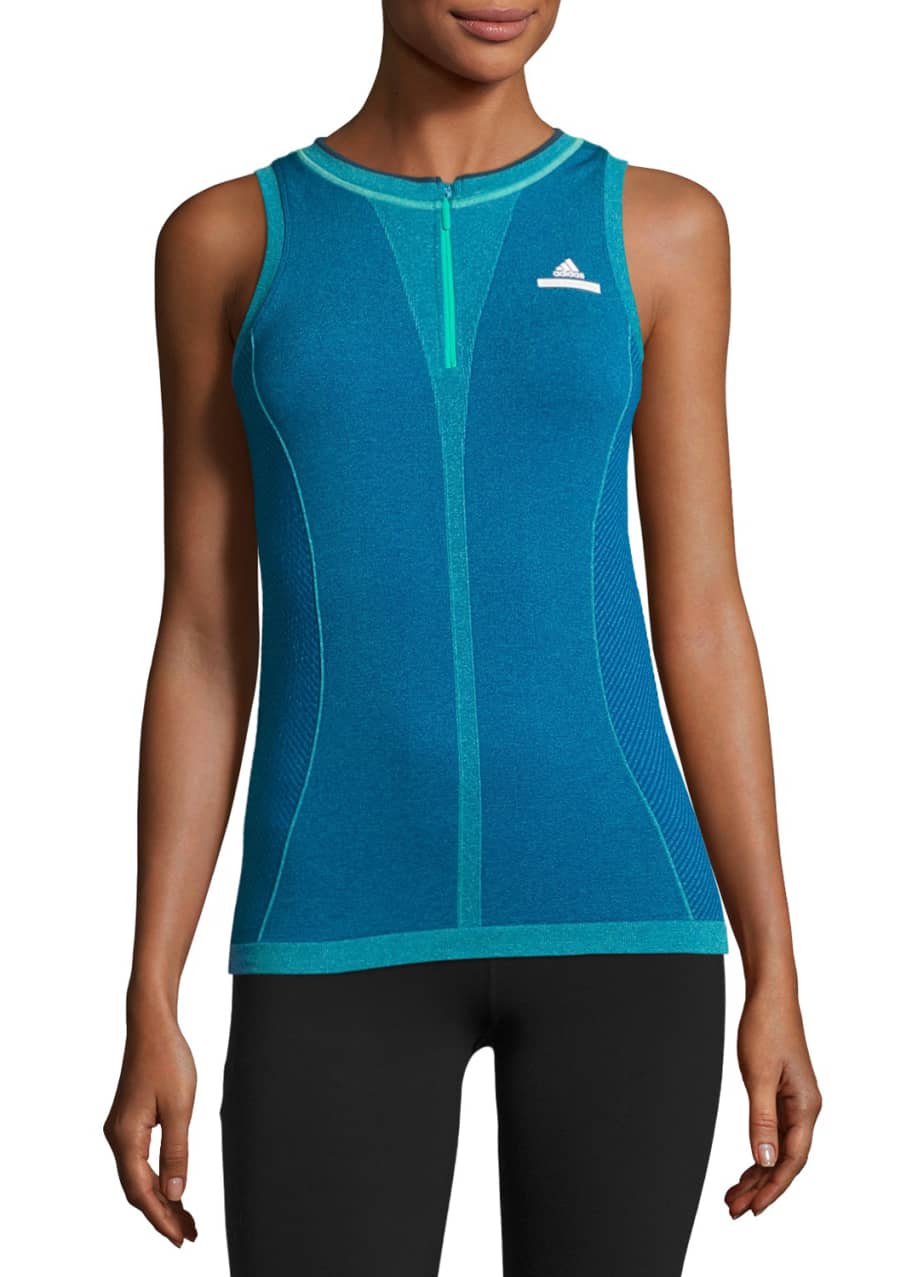 adidas by Stella McCartney Barricade Tennis Quarter-Zip Knit Tank 