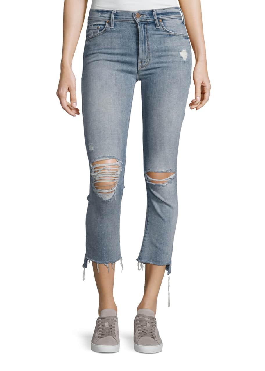 Mother Denim Insider Crop Straight Jeans, Indigo Bergdorf Goodman