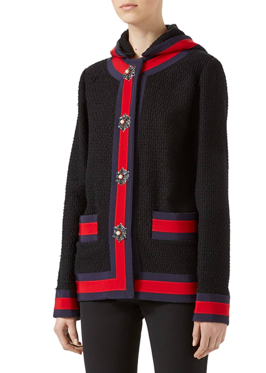 Gucci Blind for Love Tweed Jacket Black Bergdorf Goodman