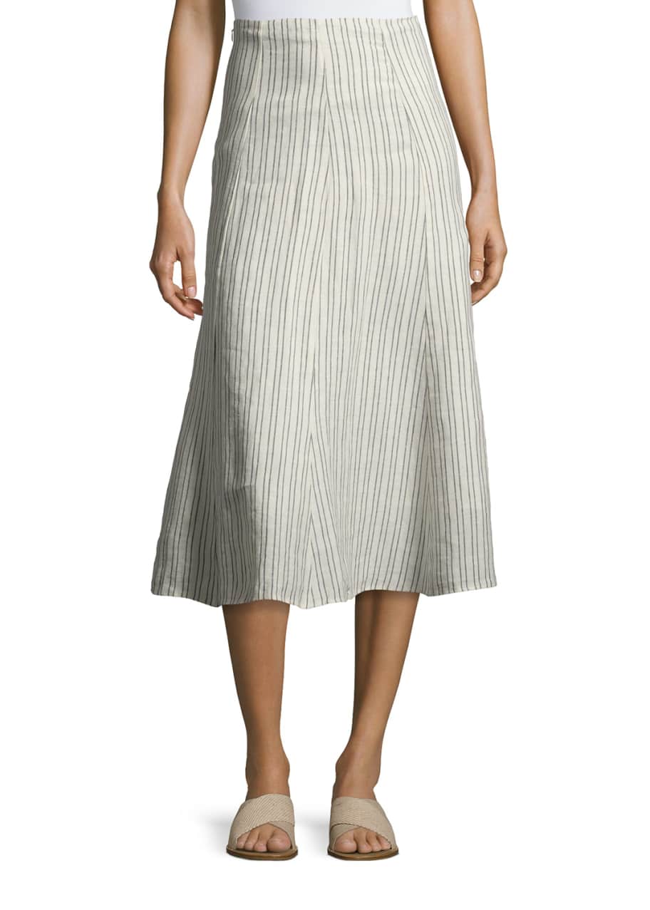 Striped store linen skirt