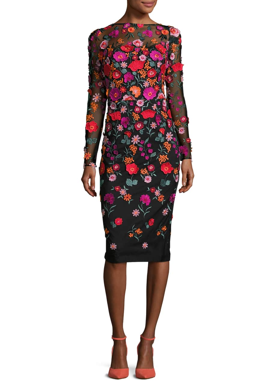 New Black Multi Color Rose Floral holiday Dress