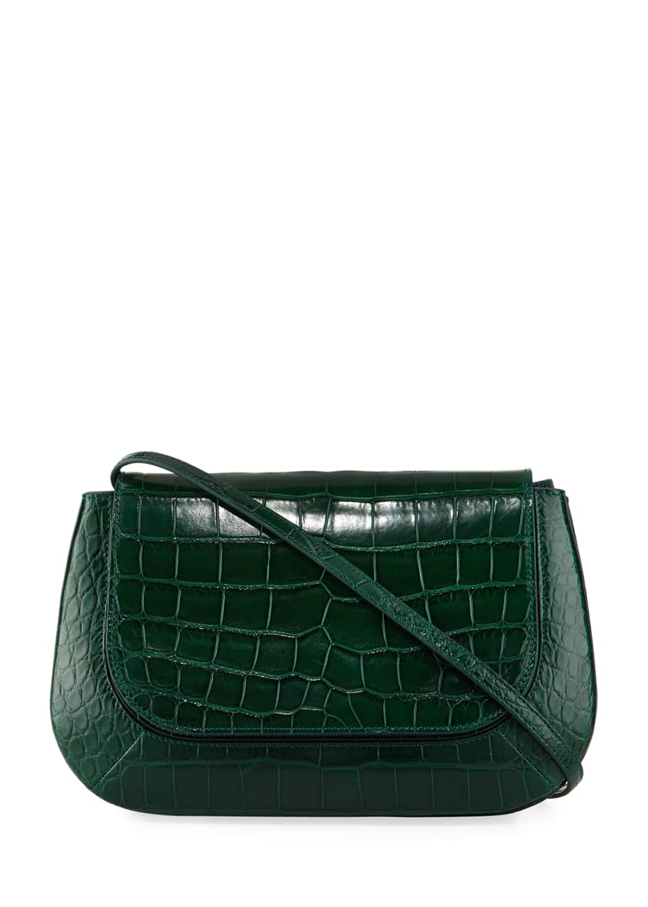 THE ROW Fan Bag 10 Alligator Shoulder Bag, Green - Bergdorf Goodman