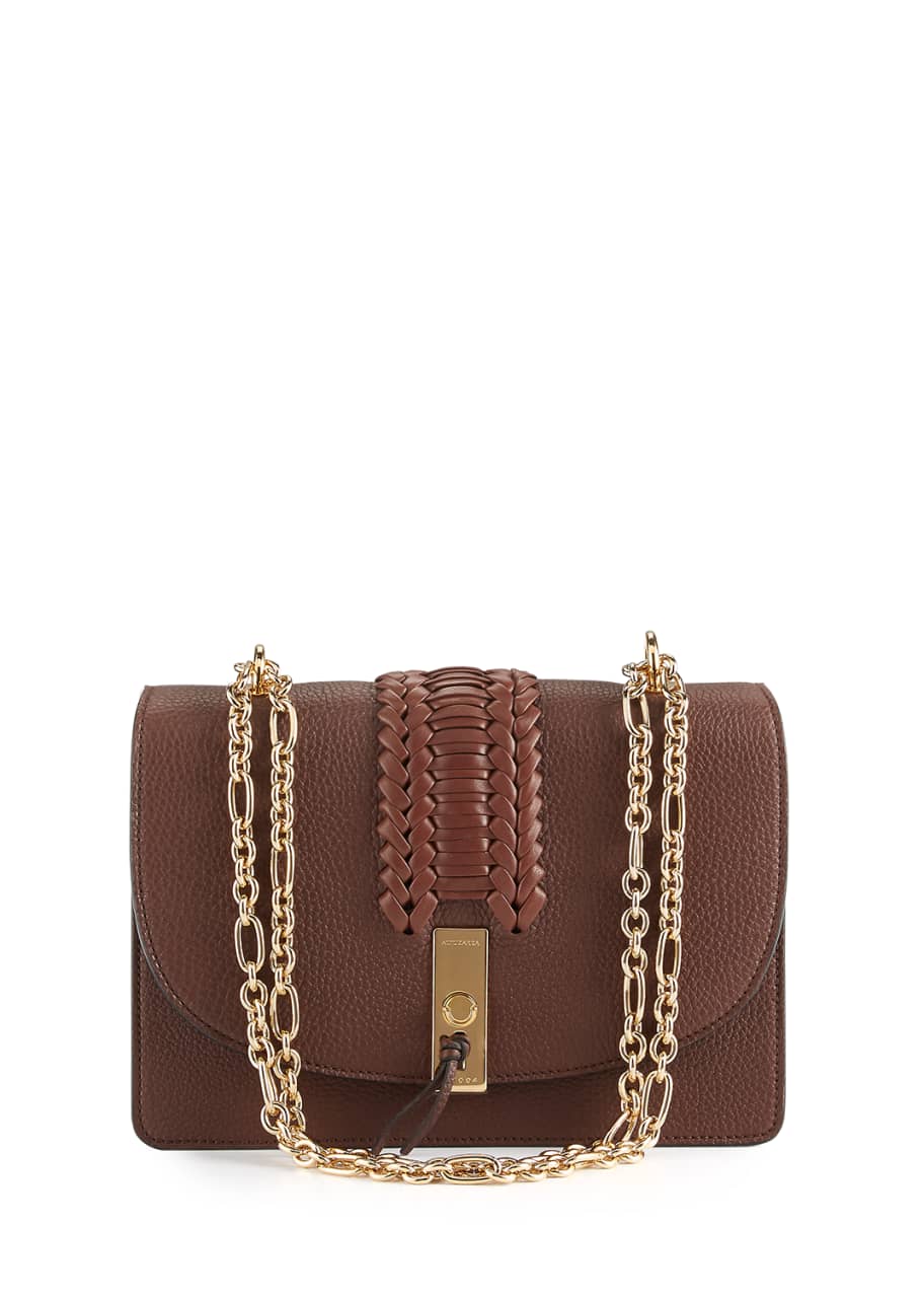Image 1 of 1: Ghianda Braided Leather Chain Shoulder Bag, Brown