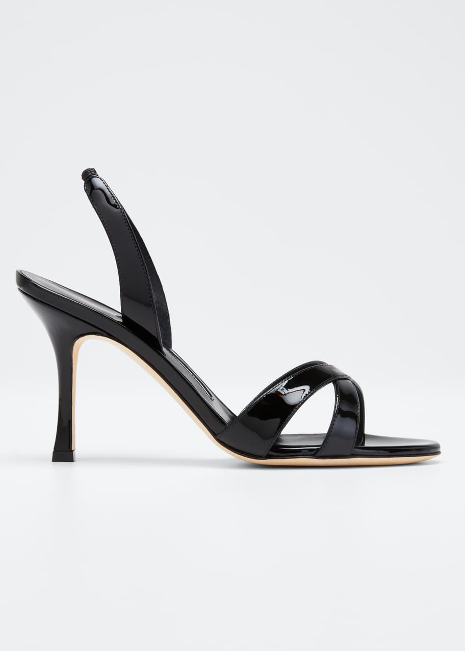 Manolo Blahnik Callasli Patent Leather Slingback Sandals - Bergdorf Goodman