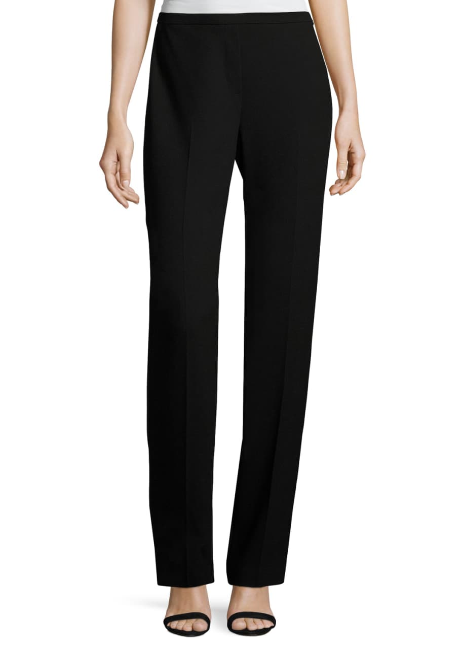 Elie Tahari Stella Straight-Leg Stretch-Knit Pants, Black - Bergdorf ...