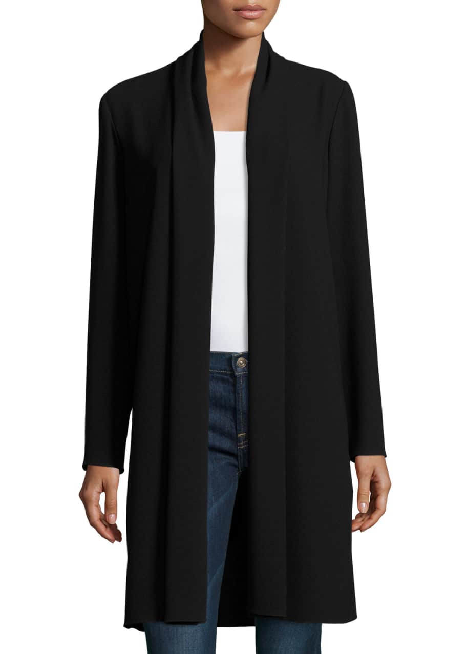 Elie Tahari Coley Long Silk Topper Coat Black Bergdorf Goodman