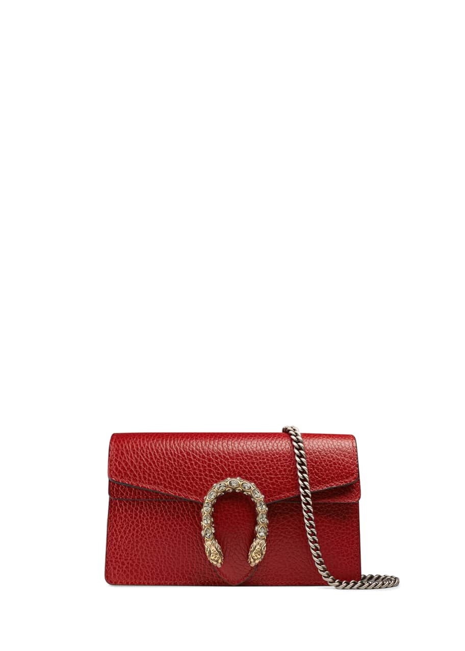 Gucci Dionysus Leather Super Mini Bag, Red - Bergdorf Goodman