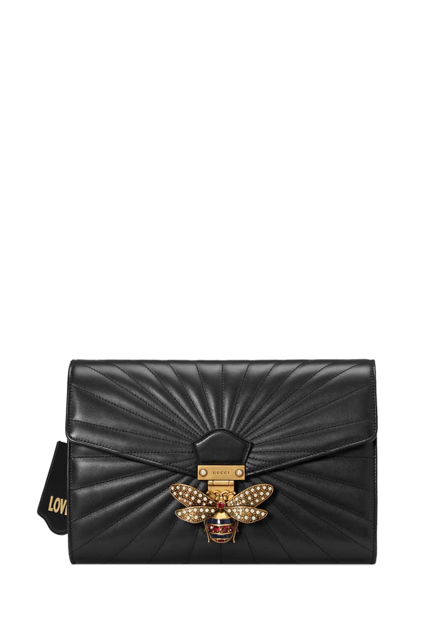 Gucci Linea Quilted Leather Bee Clutch Bag - Bergdorf Goodman