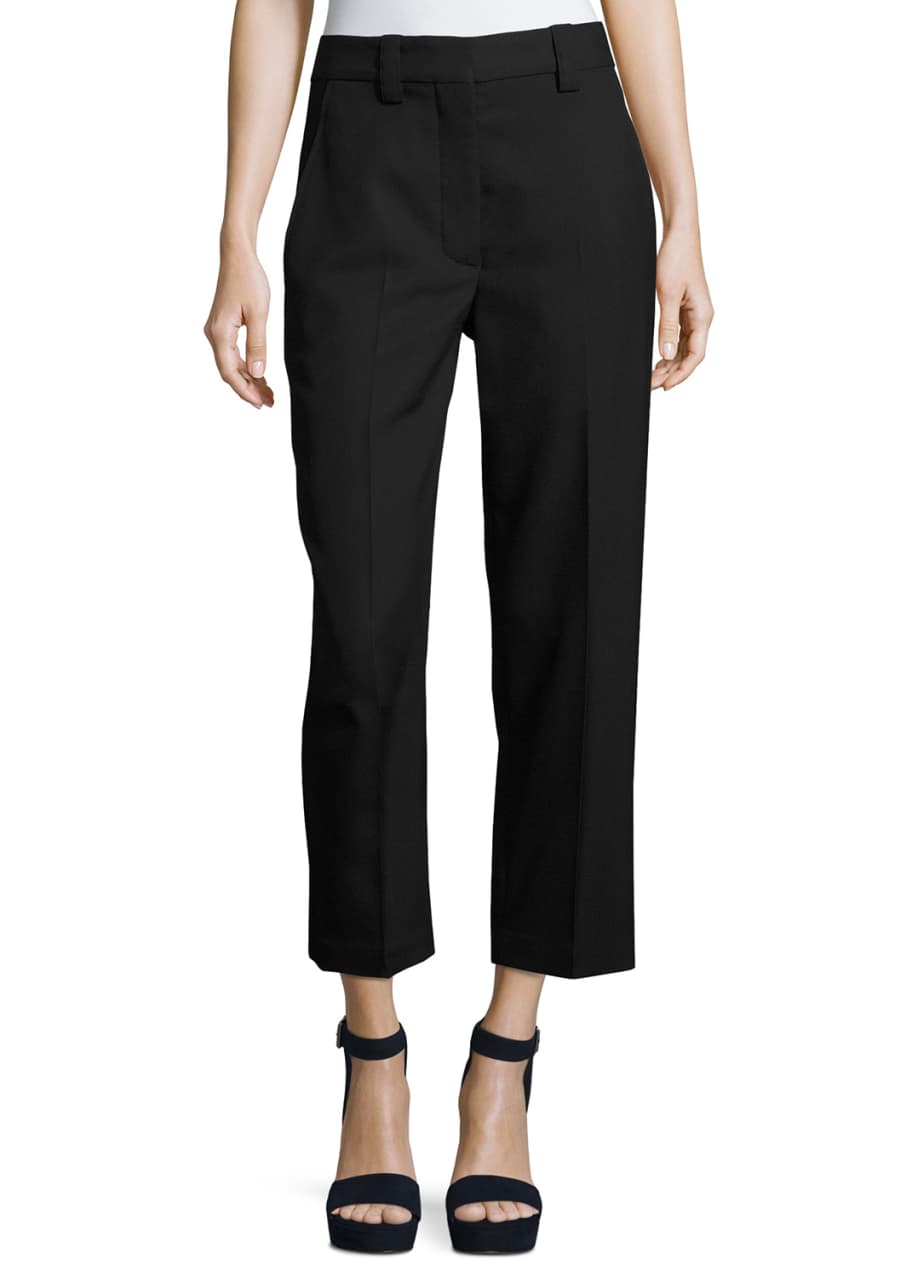 Acne Studios Trea Cropped Wool Pants Black Bergdorf Goodman