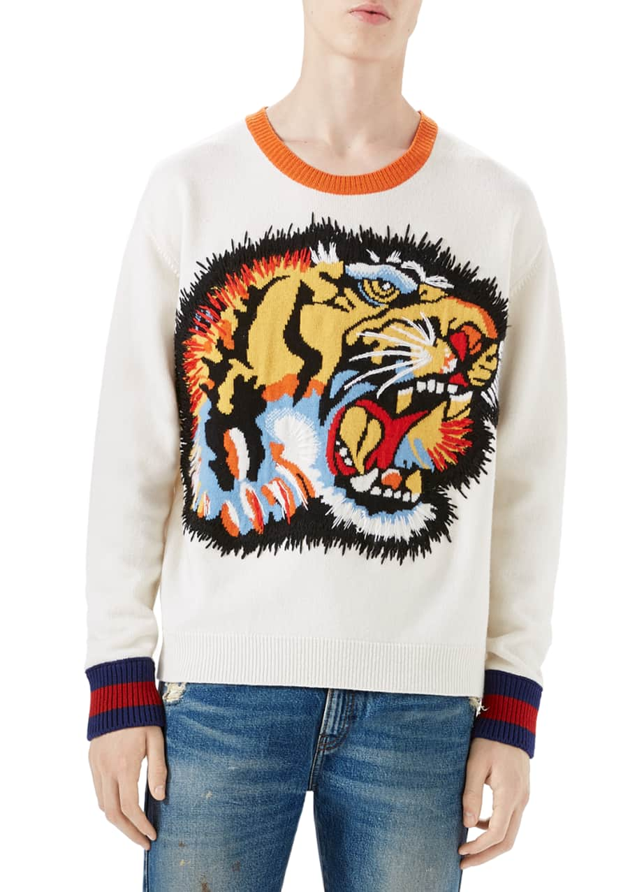 Tiger Intarsia Wool Sweater – ZAK BAGS ©️