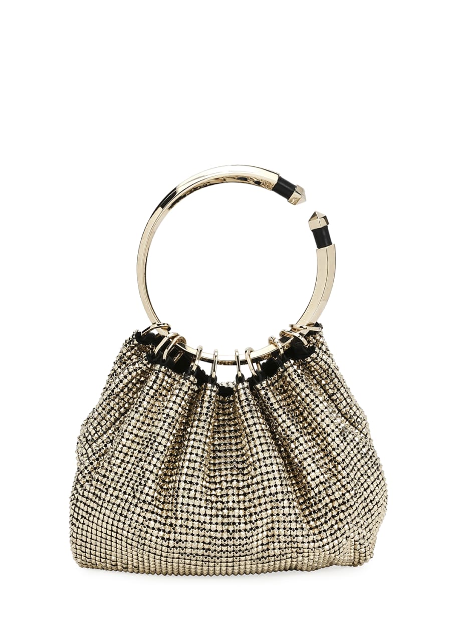 Gold ring handle clutch bag store