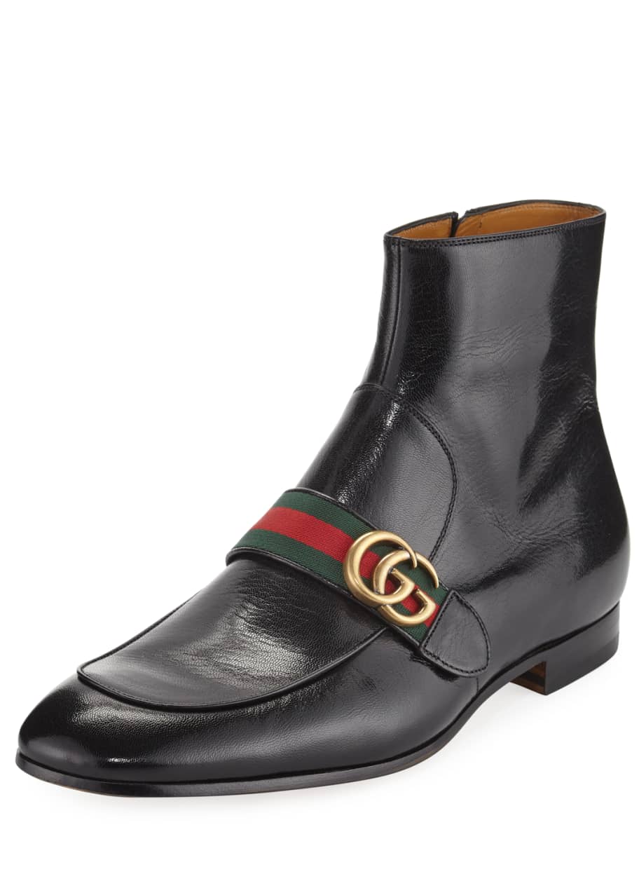 Gucci leather boot with double g best sale