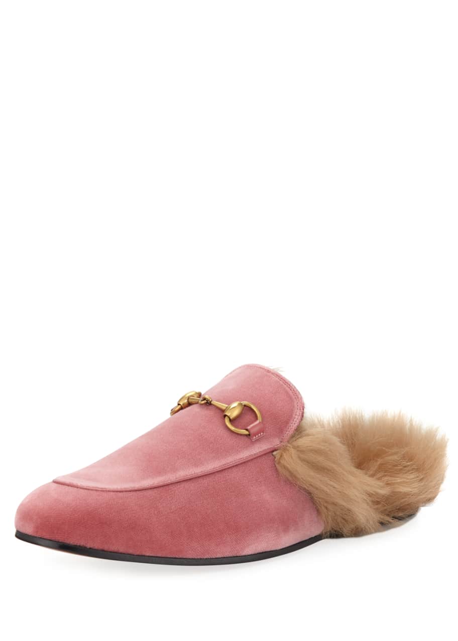 Gucci princetown velvet slipper on sale