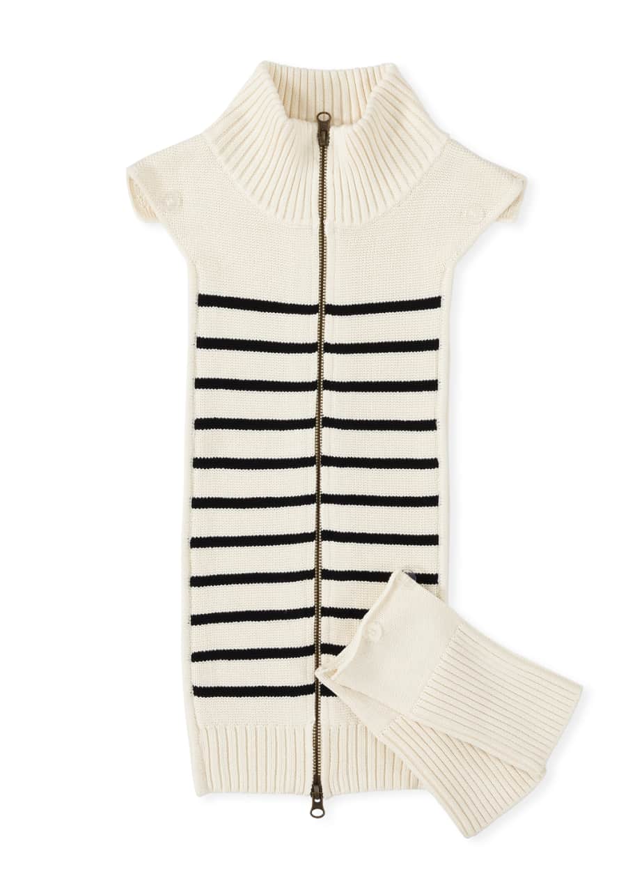 Veronica Beard Mariner Striped Knit Dickey with Cuffs Bergdorf
