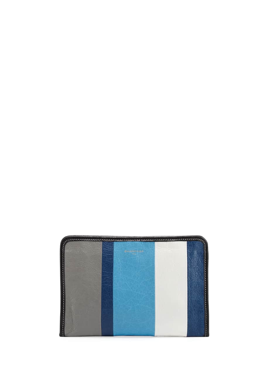 Image 1 of 1: Bazar Striped Leather Mini Pouch