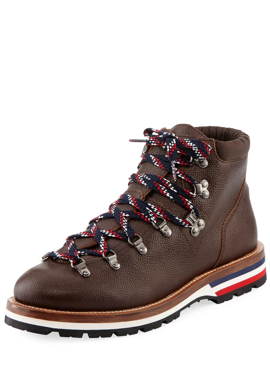 Moncler Peak Leather Lace Up Ankle Boot Dark Brown Bergdorf Goodman