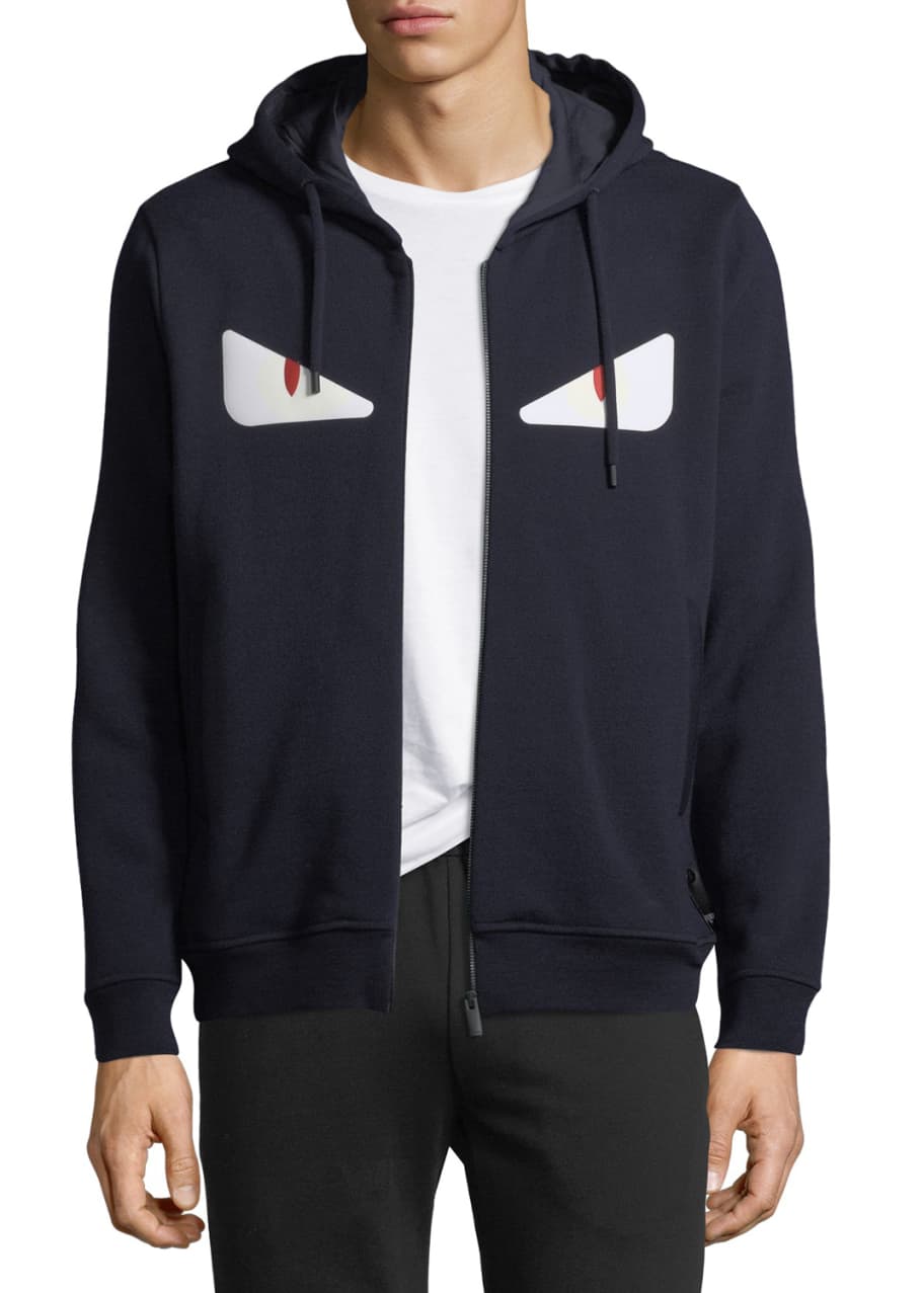 Fendi Monster Eye Zip Front Hoodie Bergdorf Goodman