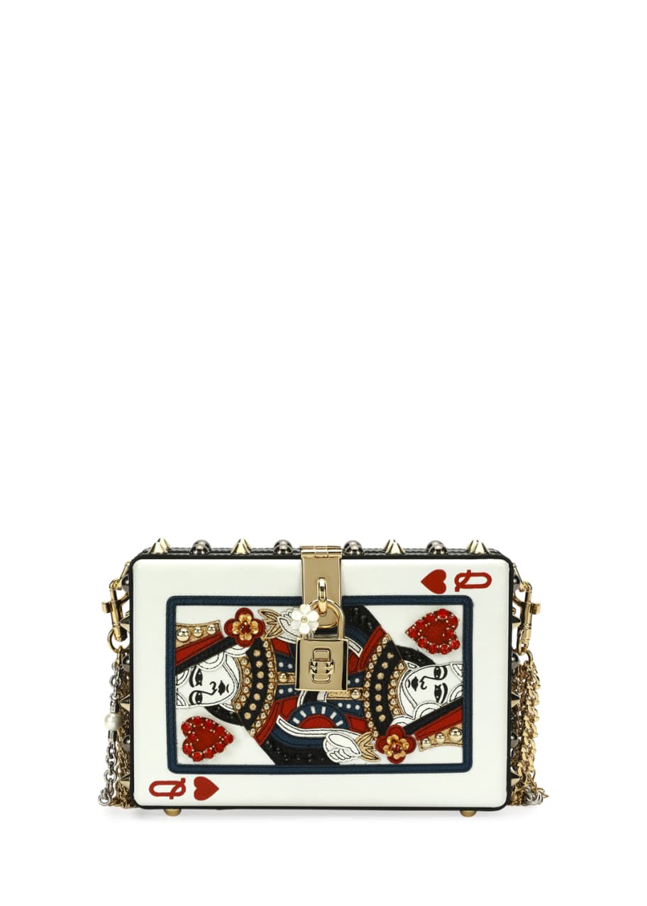 Dolce & Gabbana Queen of Hearts Box Clutch Bag, Black/Red - Bergdorf Goodman