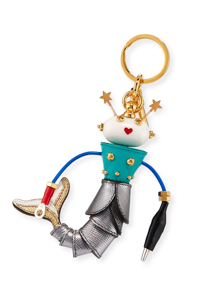 Prada Saffiano Mermaid Keychain, Medium Green - Bergdorf Goodman