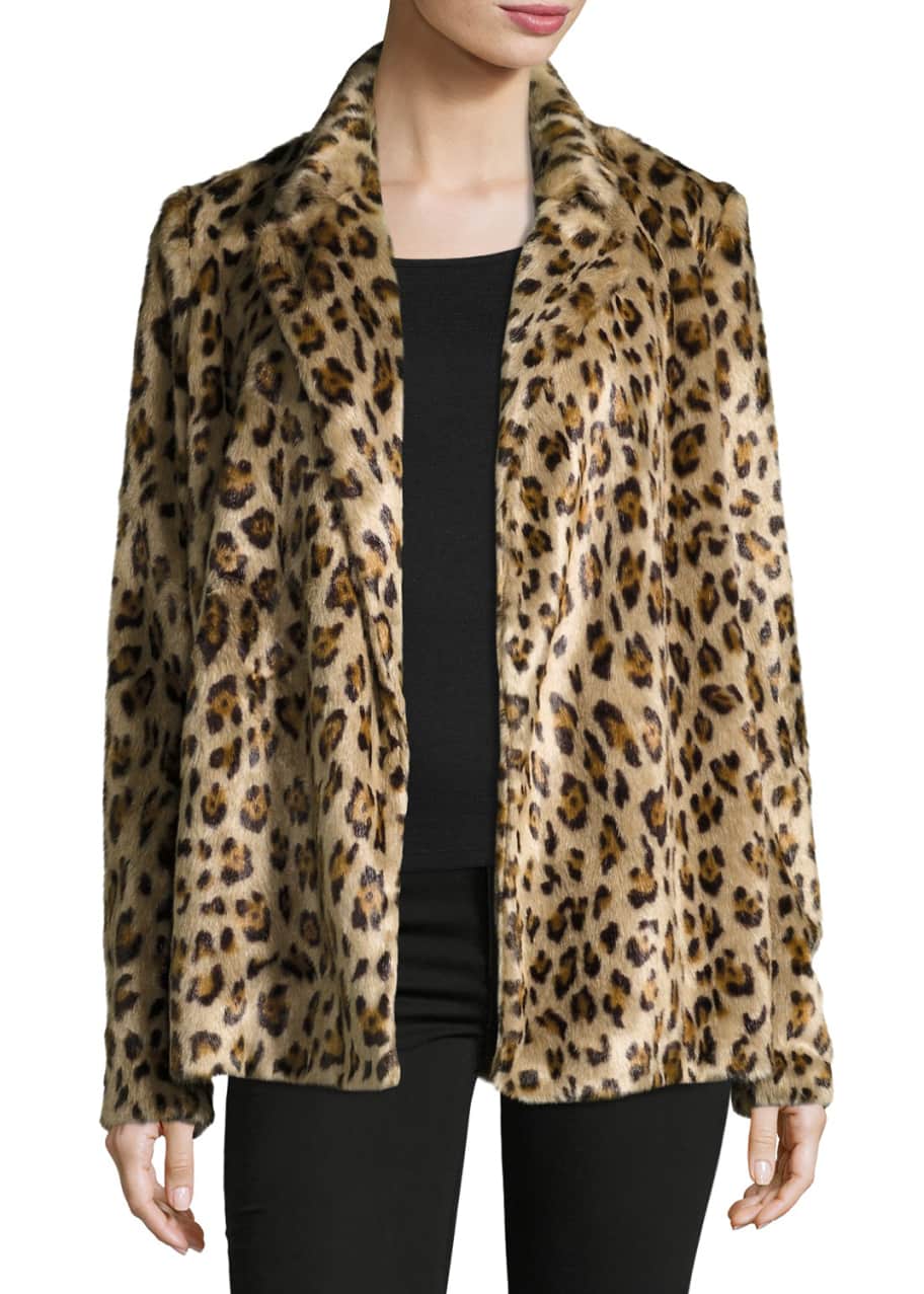 Theory Clairene Leopard Faux Fur Coat - Bergdorf Goodman