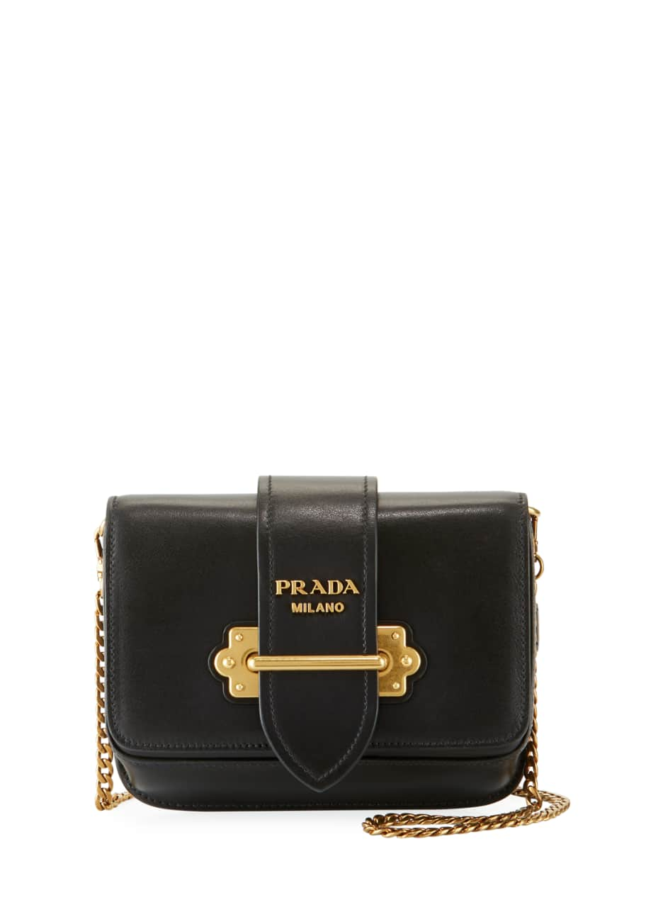 Prada Cahier Leather Shoulder Bag