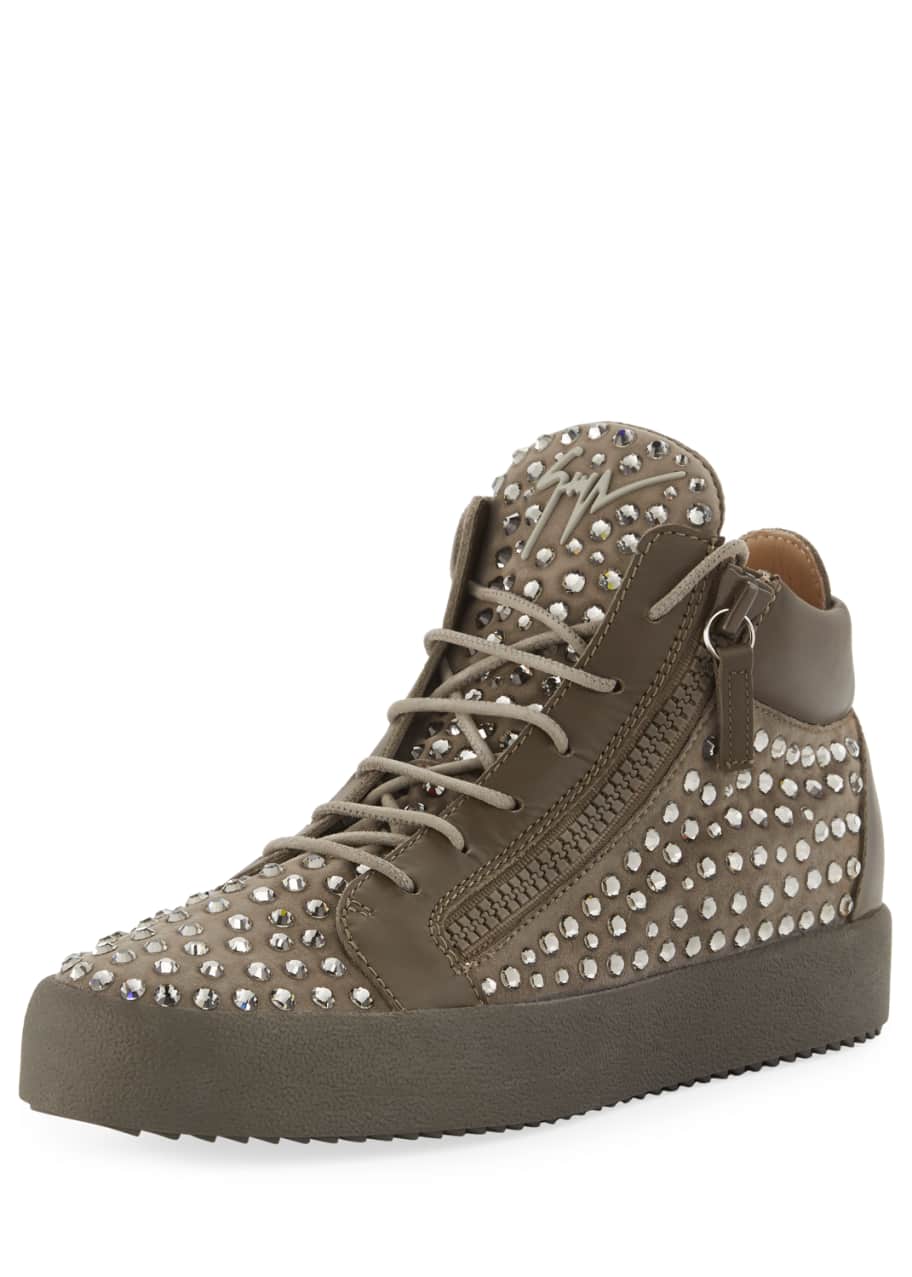 Crystal studded sneakers discount
