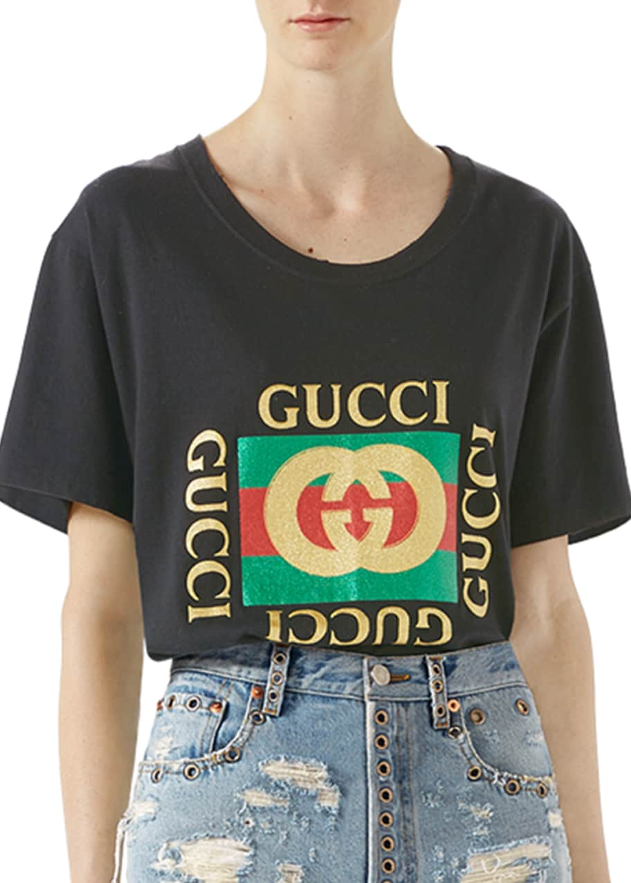 Gucci Gucci Glitter Print Cotton T-Shirt - Bergdorf Goodman