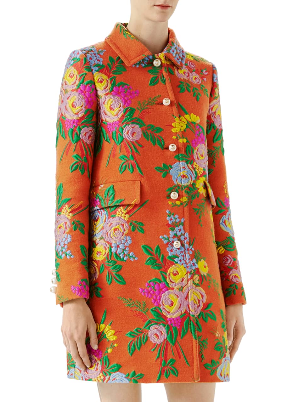 Gucci floral coat cheap