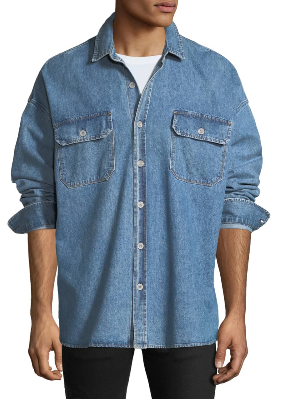 Fear of God Men's Oversized Denim Sport Shirt - Bergdorf Goodman