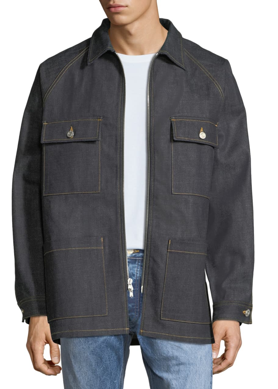 美品fear of god Selvedge Denim Long Jacket