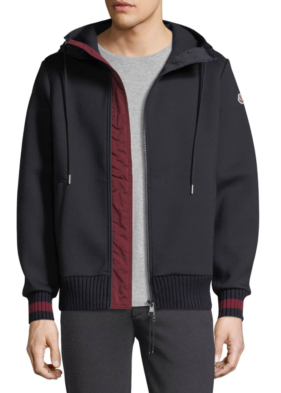 Image 1 of 1: Hooded Zip-Front Knit Cardigan