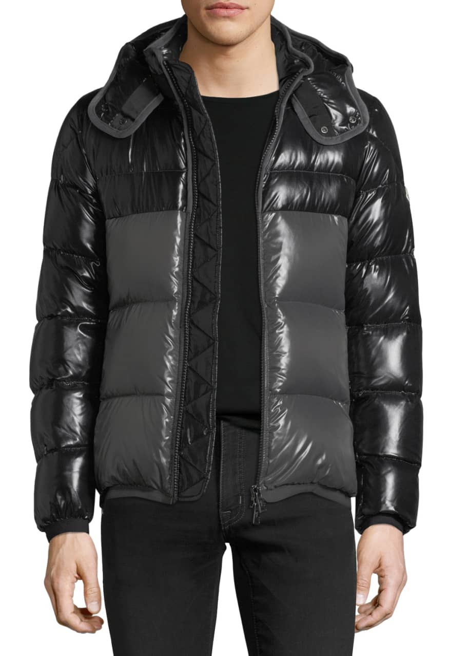 Moncler Harry Shiny Puffer Jacket w/ Removable Hood - Bergdorf Goodman