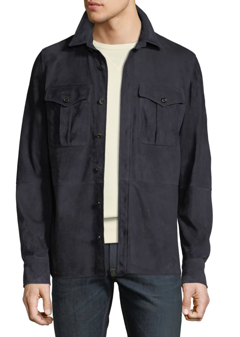 Ralph Lauren Men's Suede Shirt Jacket - Bergdorf Goodman
