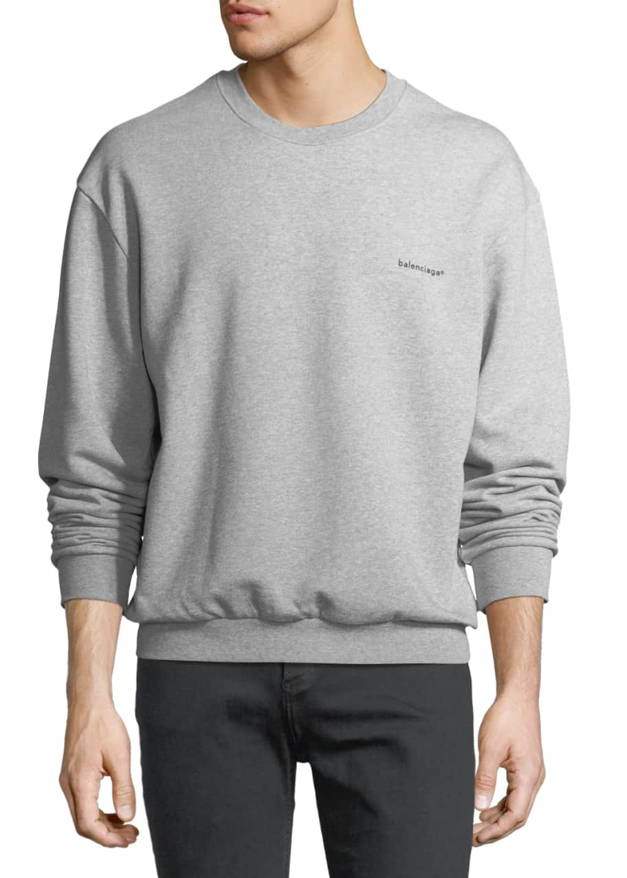 Balenciaga Men's Pierced Oversized Crew Sweatshirt - Bergdorf Goodman