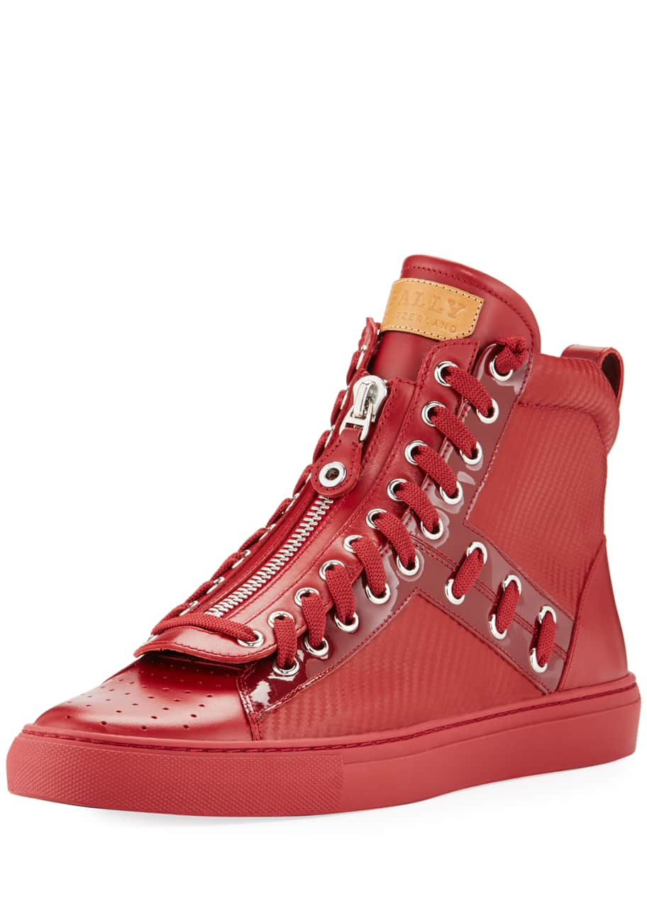 Bally Men's Hekem Patchwork High-Top Sneakers - Bergdorf Goodman