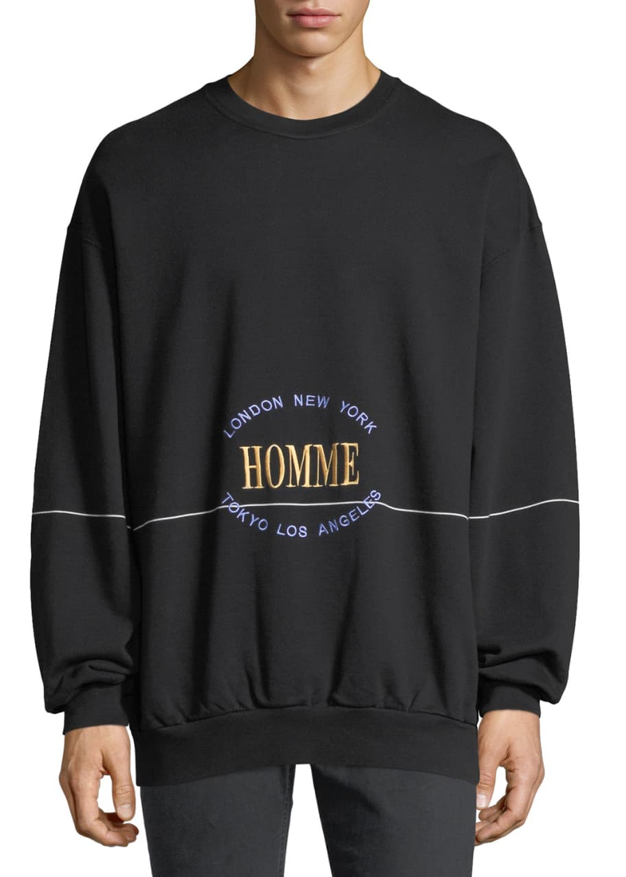 Balenciaga Homme Embroidered Crewneck - Bergdorf Goodman