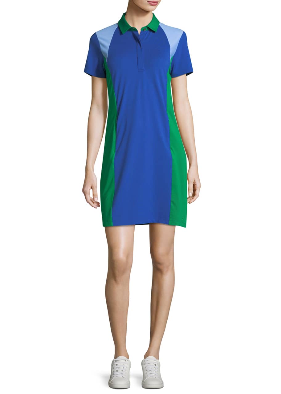 Tory Sport Colorblock Pique Polo Dress Bergdorf Goodman