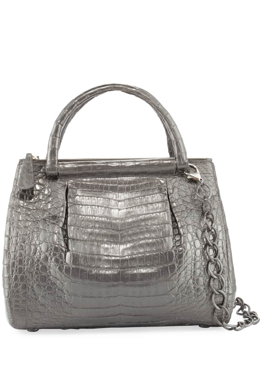 Nancy Gonzales Bag in Gray Corocdile