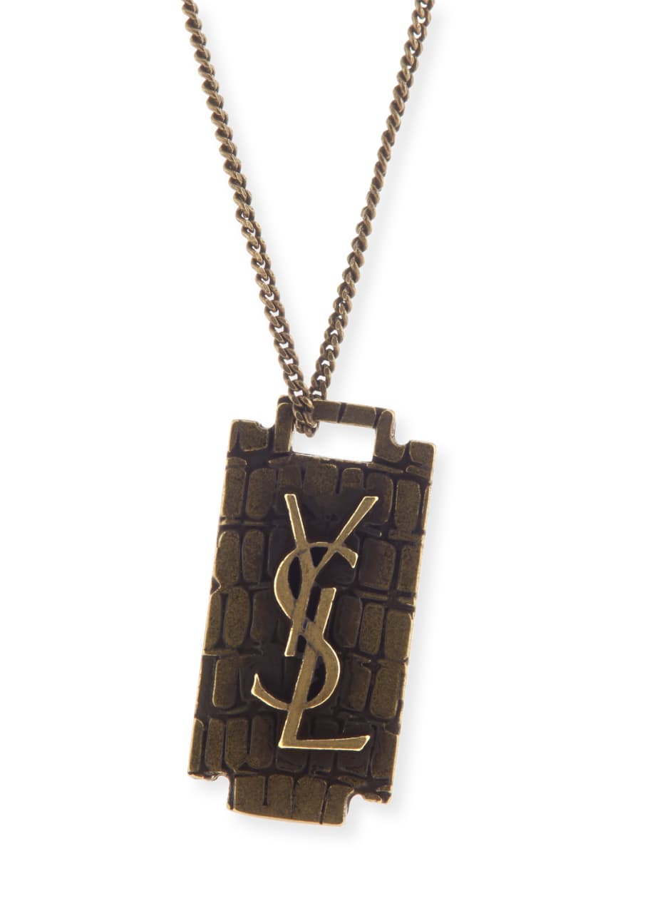 Saint Laurent Men s Monogram Razor Blade Necklace Bergdorf Goodman